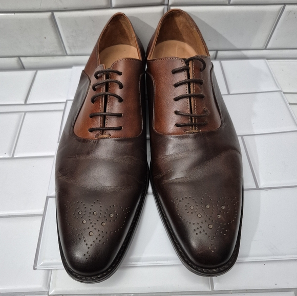 3DM Lifestyle Mens Tone Brown Leather Oxford Lace Up Shoe